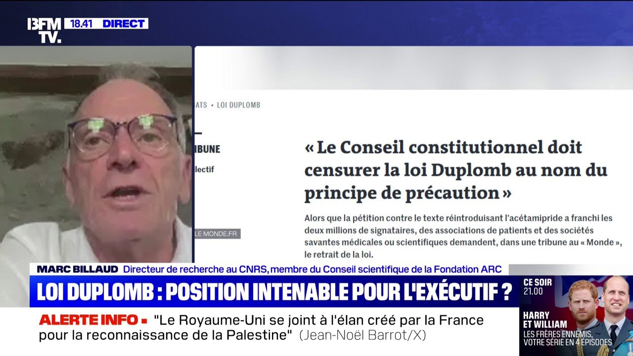 Loi Duplomb: pour Marc Billaud, directeur de recherche au CNRS, "c'est la science qui doit éclairer les décisions politiques et pas l'inverse"