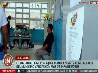 Más del 94% de los votos respaldaron a José Manuel Suárez como alcalde del mcpio. Vargas