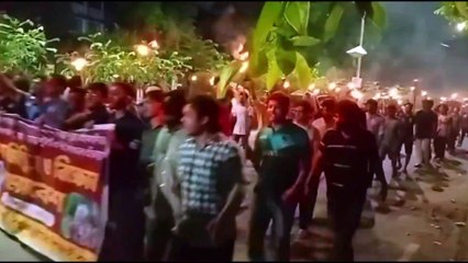 রংপুর গঙ্গাচরায় সংখ্যালঘু পরিবারের উপর হামলার প্রতিবাদে ঢাকা বিশ্ববিদ্যালয় জগন্নাথ হল