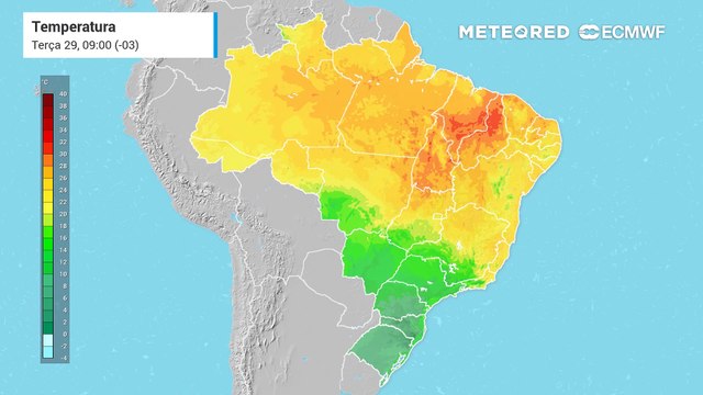 Terça, 29 de julho: Ar frio avança e provoca queda nas temperaturas no centro-sul do Brasil nos próximos dias.