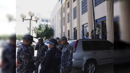 Policías custodian tribunal por caso de Ingrid Jorge y Ángel Martínez