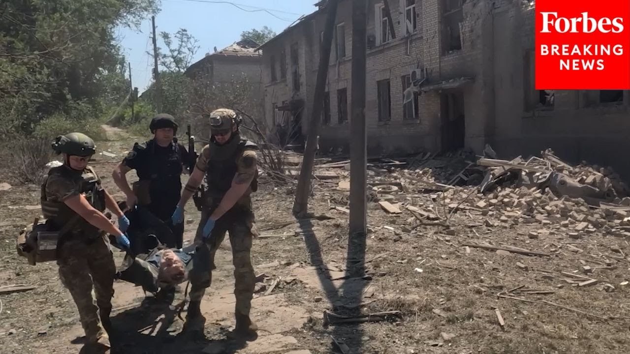 Ukrainian Medics Help Survivors Following Russian Airstrike In Kostiantynivka, Ukraine