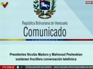 Comunicado | Venezuela e Irán ratifican su compromiso de cooperación estratégica