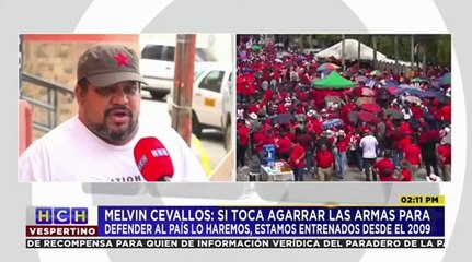 "Estamos entrenados y si toca agarrar las armas, las vamos a agarrar", advierte el coordinador