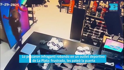 Lo pescaron infraganti robando en un outlet deportivo de La Plata: frustrado, les pateó la puerta