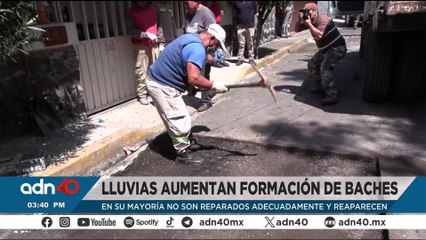 Lluvias crean baches en la CDMX y esquivarlos es imposible por reparaciones deficientes