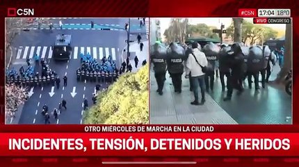 Violentos incidentes en la marcha de jubilados