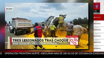 Por accidente vial en la autopista Guadalajara-Colima, tres personas resultaron lesionadas