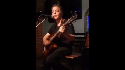 Playing "Sweet Crème Brûlée" this past Sunday — a song dedicated to my sweet hand-carved guitar.