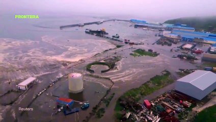 Impresionantes imágenes del impacto del Tsunami en Rusia 🇷🇺