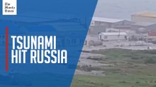 Tsunami crashes over coastline in Russia's Far East region