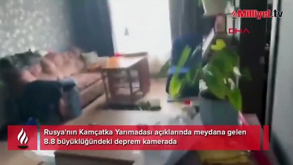 Rusya'da meydana gelen 8.8 büyüklüğündeki deprem kamerada!