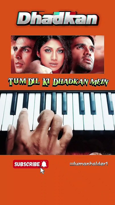 Tum Dil Ki Dhadkan Mein Piano 🎹 Easy Notes for Beginners! #dharkan #oldsong #shortfeed #shorts