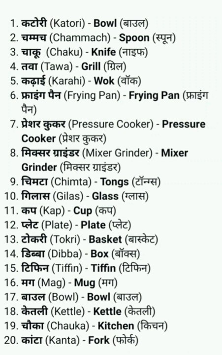 20 बर्तनों के नाम हिंदी, अंग्रेजी और उच्चारण के साथ | Names of 20 utensils#untensils#shorts#viral