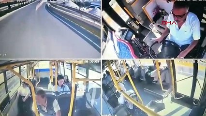 Otobüs şoförü kalp krizi geçirdi, kazayı yolcu önledi
