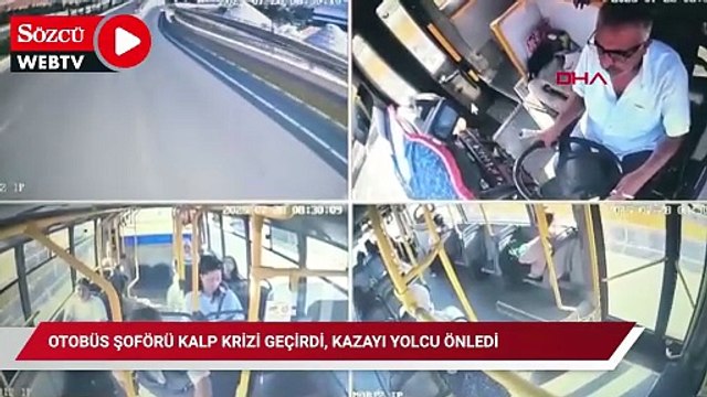 Otobüs şoförü kalp krizi geçirdi, kazayı yolcu önledi