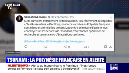 Alerte au tsunami: les forces armées en Polynésie française "mises en alerte à titre préventif" pour pouvoir assister les habitants et les services de l'État