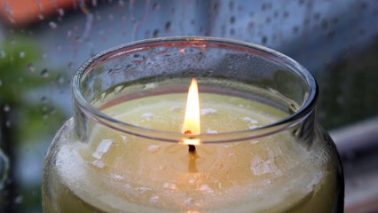 Relax with the sound of rain falling outside the window and candlelight [Studying, Sleeping, ASMR]