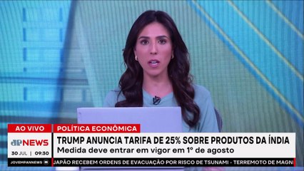 Trump anuncia tarifa de 25% sobre produtos da Índia