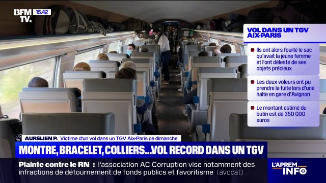 Ils se sont glissés sous le siège : Aurélien, victime d'un vol record d'un montant de 350.000 euros dans un TGV, témoigne