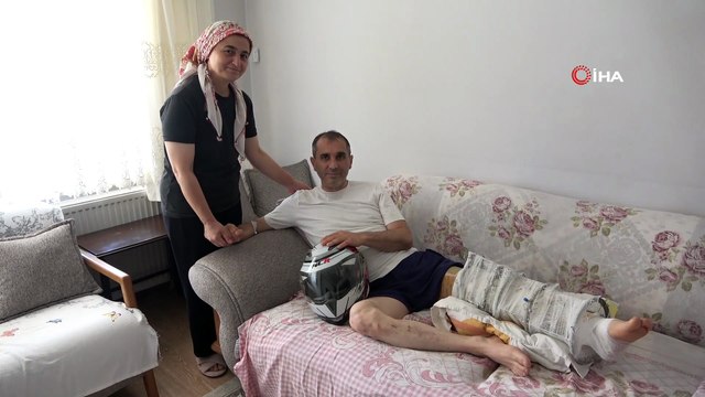 Otomobille Çarpıştı, Takla Attı: Kask Hayatını Kurtardı