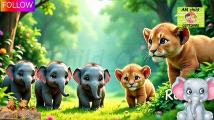 پانچ ننھے ہاتھی اور تجسس بھرا شیر کا بچہTitle: Five Little Elephants and the Curious LionBedtime StorieslMoral Stories for Kids | #am_child_cartoons