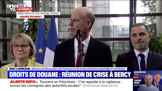 Droits de douane de 15% pour l'UE: pour Éric Lombard, ministre de l'Économie, c'est un soulagement d'avoir évité une escalade commerciale avec les États-Unis