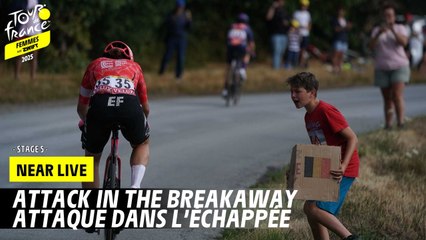 Attack in the breakaway - Stage 5 - Tour de France Femmes avec Zwift 2025