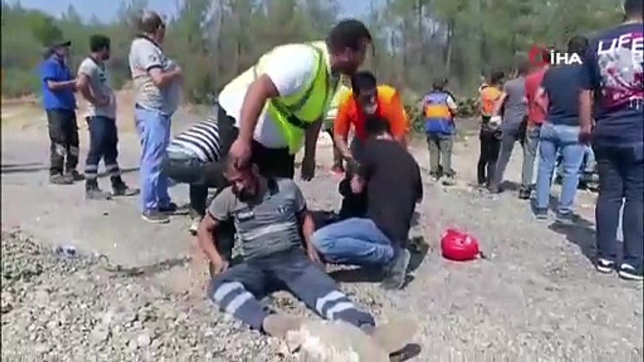 Bursa Harmancık'taki yangına müdahale ederken baygınlık geçirdi