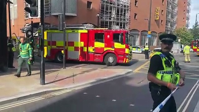 New York Street: Car seen dangling from Leeds car park as huge police scene in place