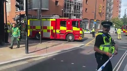 New York Street: Car seen dangling from Leeds car park as huge police scene in place