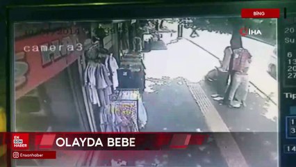 Bingöl'de bebek arabası içinde bebekle kaldırımdan düştü