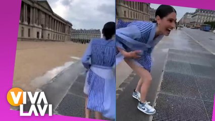 Ashley, de Ha*Ash, sufre accidente con su ropa en París
