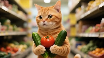 In the mall, a little orange cat got lost, and its mom searched everywhere for i