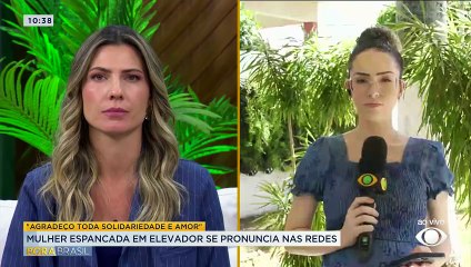 Mulher espancada em elevador diz que 'foca em recuperação'