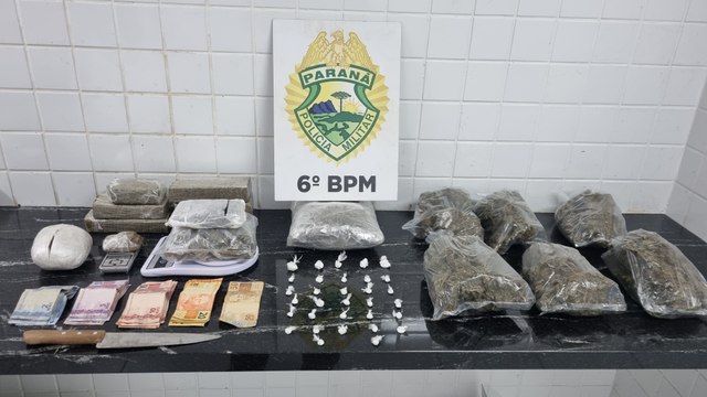 Ação do Pelotão de Choque resulta na apreensão de drogas na região norte de Cascavel
