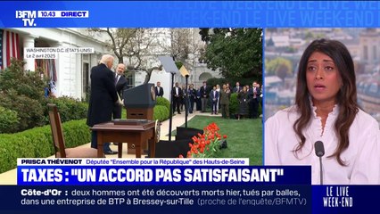 Taxes/États-Unis: “L’accord concerne les biens, regardons du côté des services”, déclare Prisca Thevenot (Ensemble)