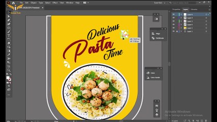 Delicious Pasta Social Media Post Design in Adobe Illustrator #illustrator #socialmedia #post #design #tutorial
