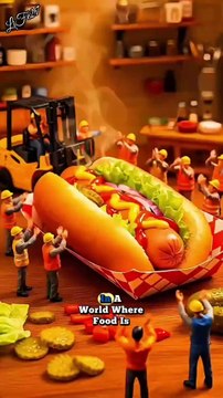 Tiny Workers Assemble a Giant Hotdog! #TinyWorkers #GiantHotdog #MiniWorld #FoodBuild #SatisfyingVideo #HotdogLovers #GiantFoodCreation #TinyChefs #WholesomeContent