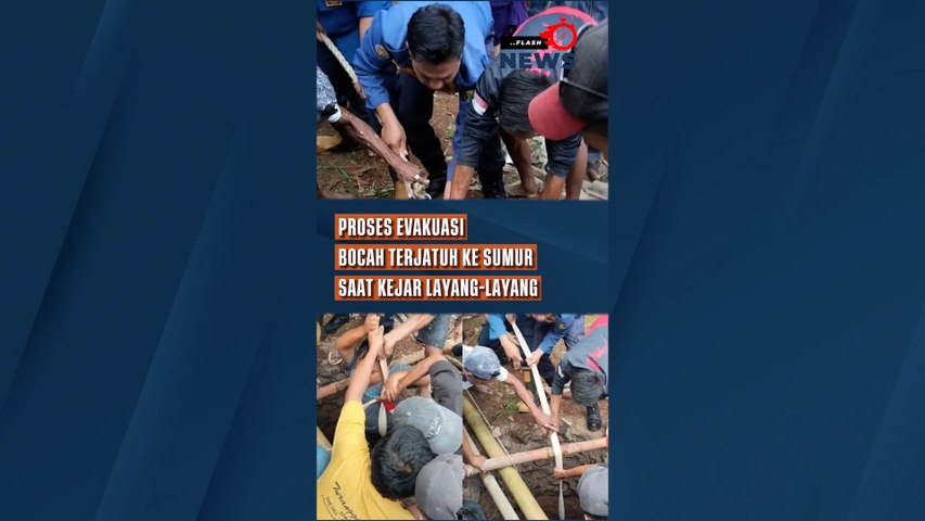 Proses Evakuasi Bocah Terjatuh ke Sumur Saat Kejar Layang-layang