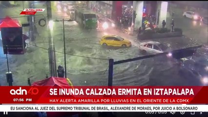 🚨¡Última Hora! Reportan fuerte inundación sobre Calzada Ermita en Iztapalapa