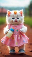 Cute Baby Cat Drinking Milk 🍼 | Adorable Kitten Moment | Dudi Dum Dum Dum 🐱