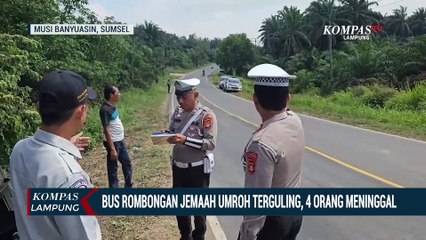 Bus Rombongan Jemaah Umroh Terguling, 4 Orang Meninggal