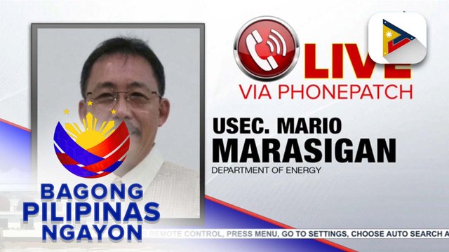 Panayam kay Department of energy Usec. Mario Marasigan ukol sa nation wide and electrification efforts