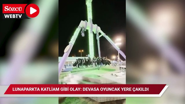 Lunaparkta katliam gibi olay: Devasa oyuncak yere çakıldı