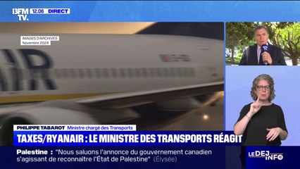 Suppression de dessertes de Ryanair: le ministre des Transports souhaite que la taxe de solidarité sur les billets d'avion "ne soit pas reconduite" ou "baissée"