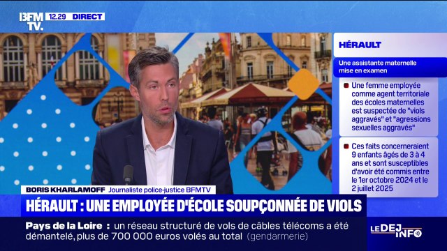 Hérault: une assistante d'école maternelle écrouée pour viols et agressions sexuelles sur neuf enfants âgés de 3 à 4 ans