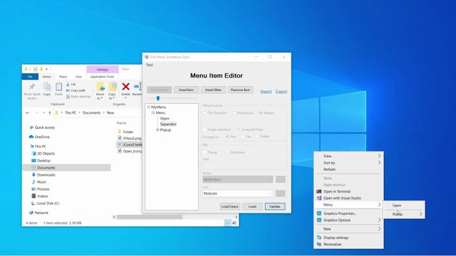 How to install and configure iConic File Menu Extension Tool - A Free Windows Utility To Add Custom Menu Items to File Explorer Context Menu