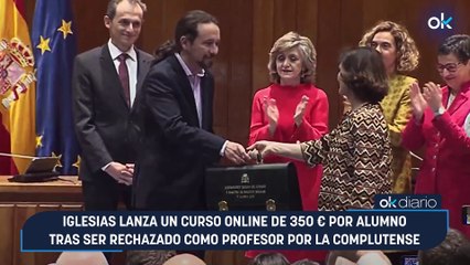Iglesias lanza un curso online de 350 € por alumno tras ser rechazado como profesor por la Complutense
