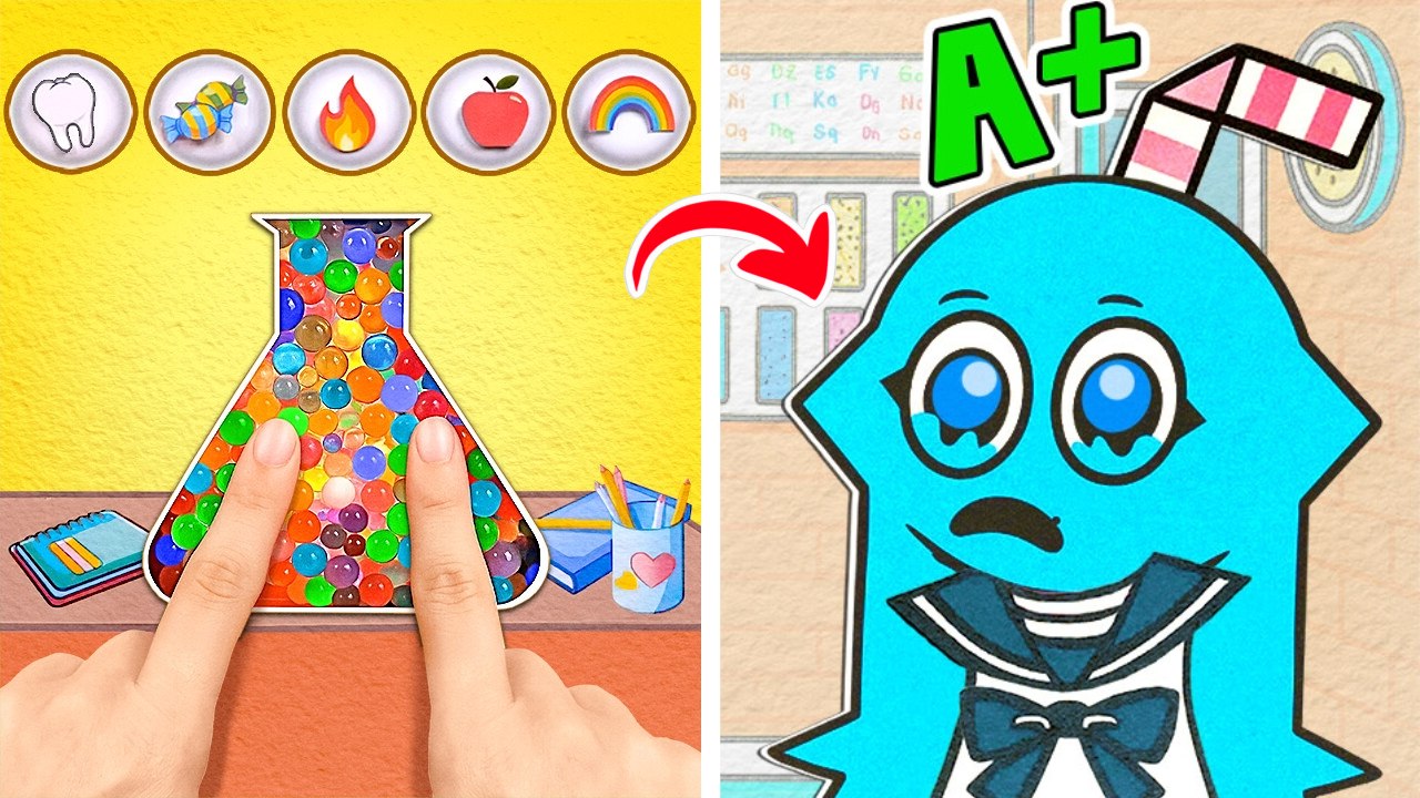 First Day of Sprunki Paper School! *Incredibox Gamebook & Fun Paper Crafts*